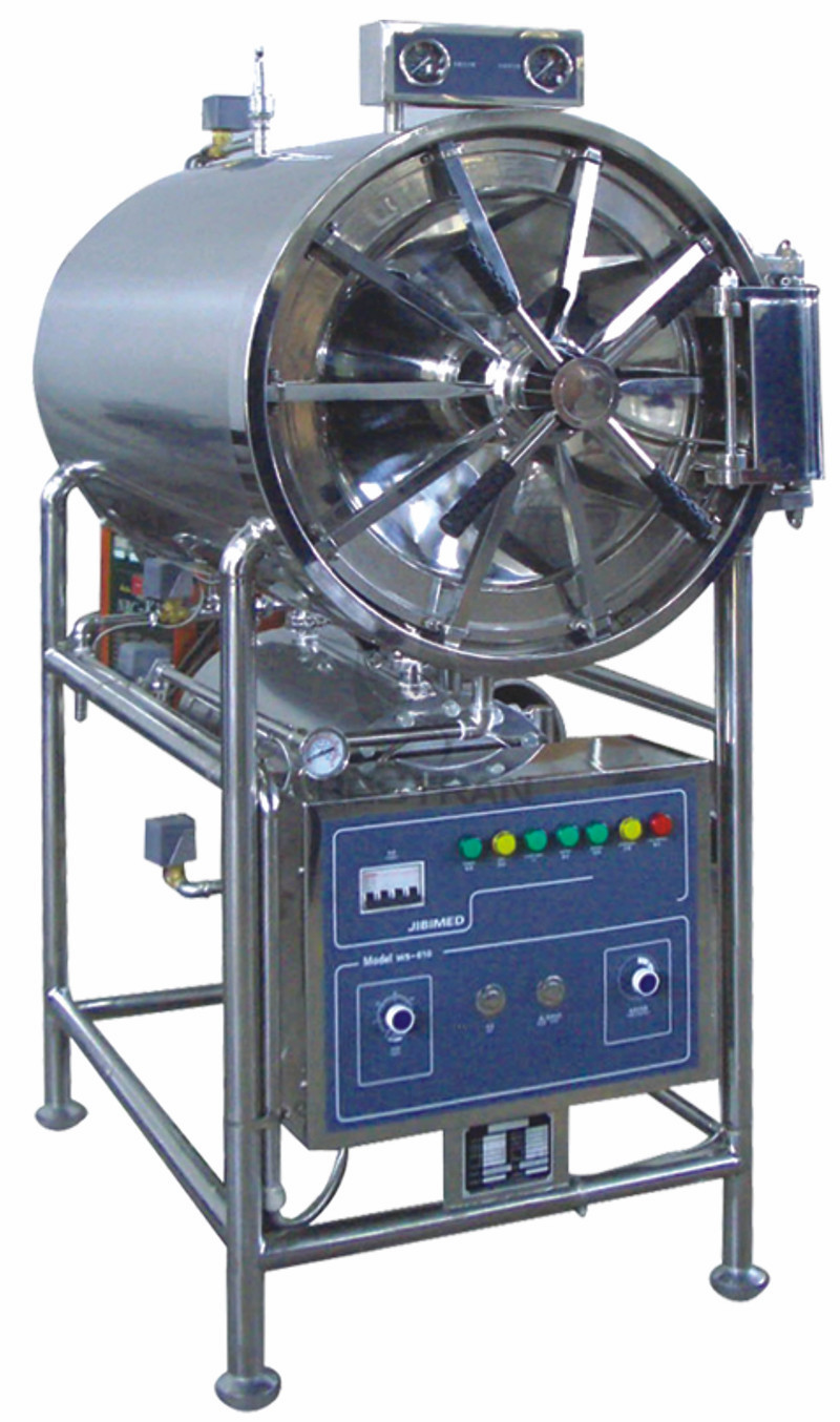 Horizontal cylindrical pressure steam sterilizer