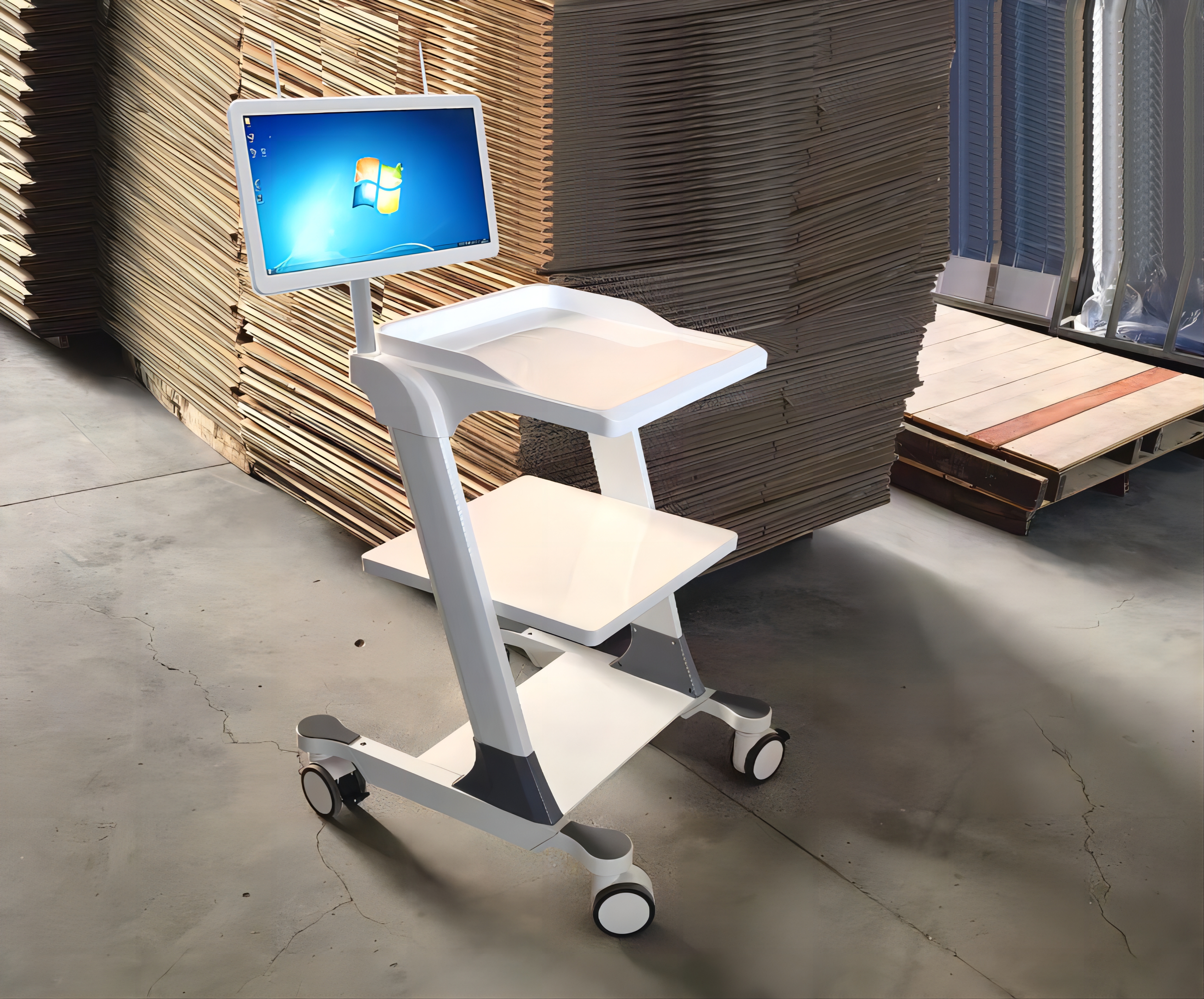 Doctor workstation computer trolley