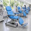 Silla eléctrica para donación de sangre con cuatro motores, ajuste de altura y posición Trendelenburg.