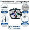 Lámpara quirúrgica LED de techo de doble cúpula premium con pantalla táctil, 193 LED y CRI ajustable.